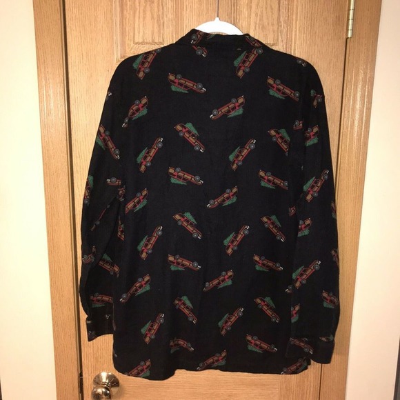 STAFFORD Mens Pajama Set Sz M Cotton Holiday Christmas Rare Station Wagon - Picture 5 of 8